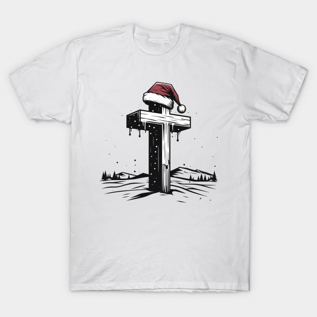 Christmas Cross T-Shirt by Graceful Designs